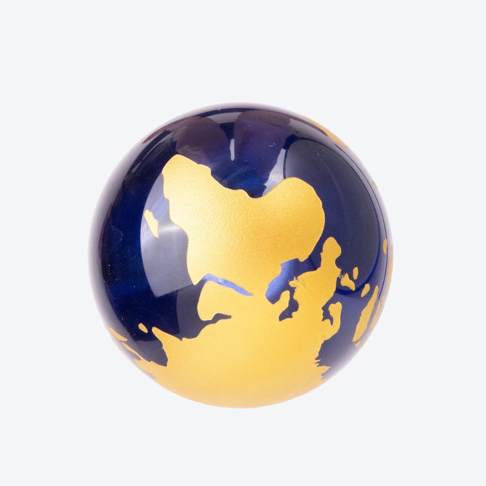Bengala de Luxo Globo Terrestre Dourado