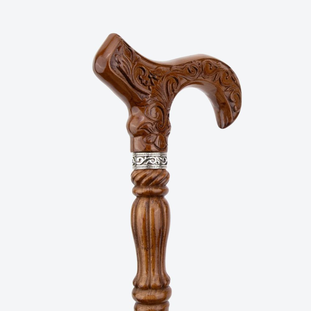 Bengala Clássica Vitoriana em Madeira Esculpida - Bastoni