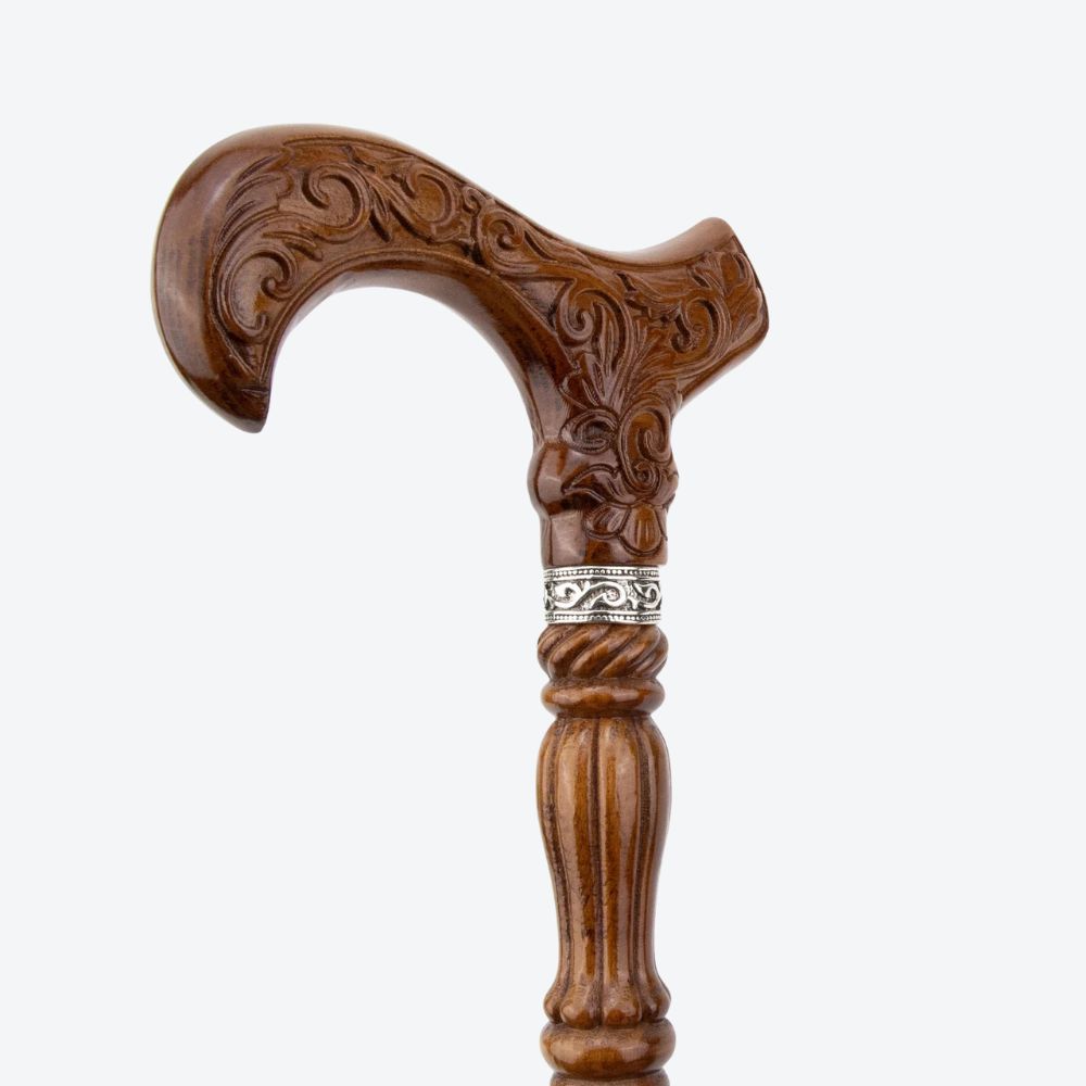 Bengala Clássica Vitoriana em Madeira Esculpida - Bastoni