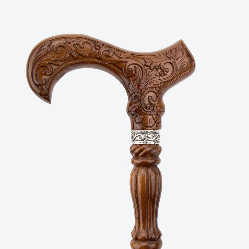 Bengala Clássica Vitoriana em Madeira Esculpida - Bastoni