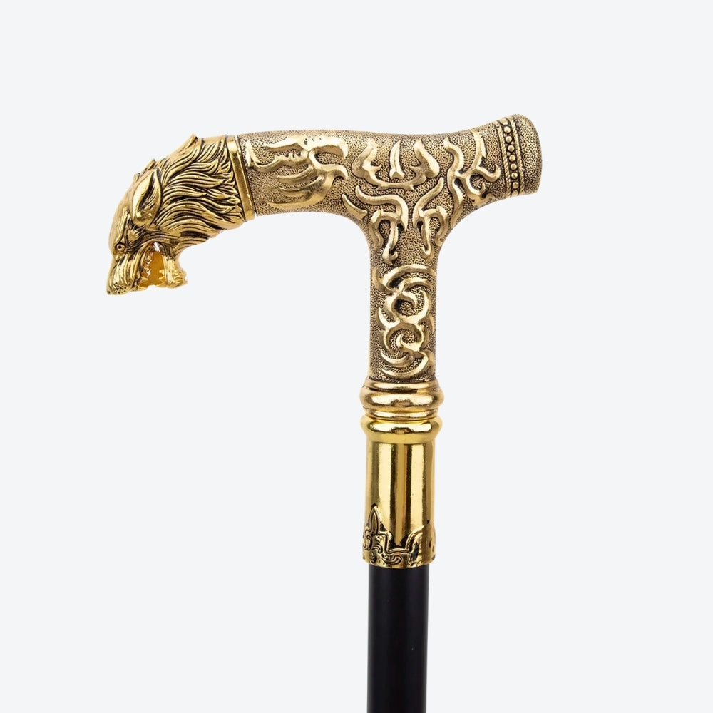 Bengala Elegante Lobo Dourado - Bastoni