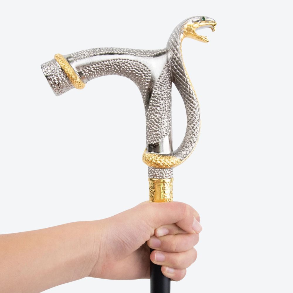Bengala Elegante Vintage Cobra Metálica - Bastoni