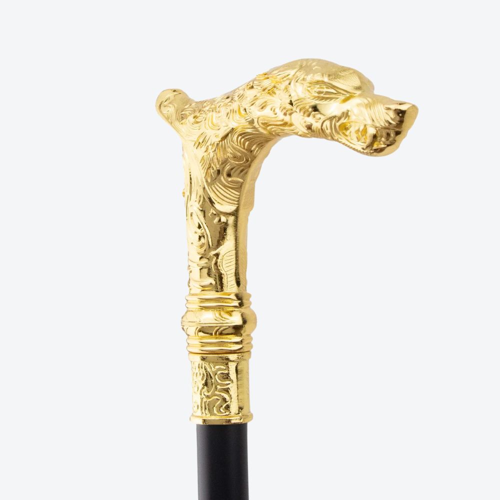 Bengala Elegante Vintage Leopardo Dourado Bastoni