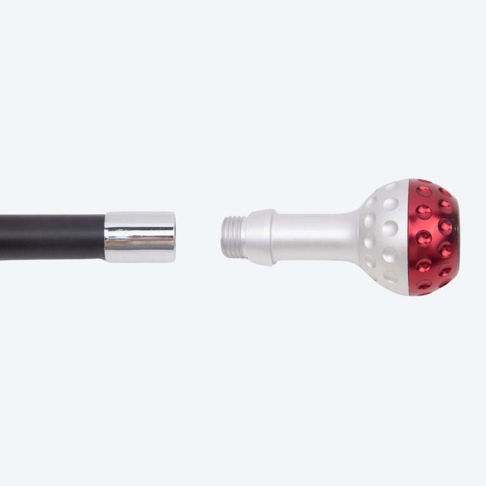 Bengala Masculina de Marcha Elegante Prata/Vermelho Bastoni