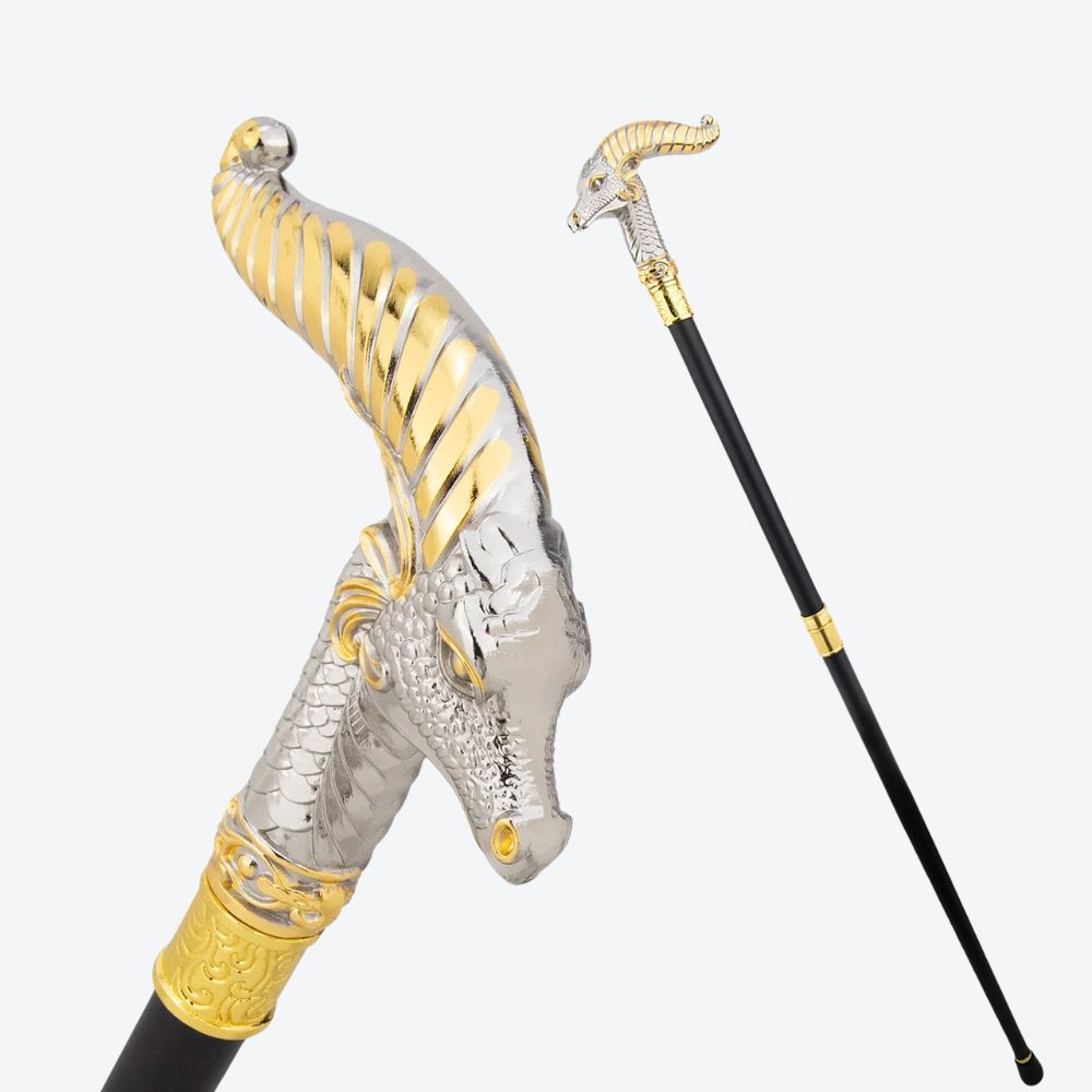 Bengala Metálica Cabra Montesa Prata Clara/Dourado - Bastoni