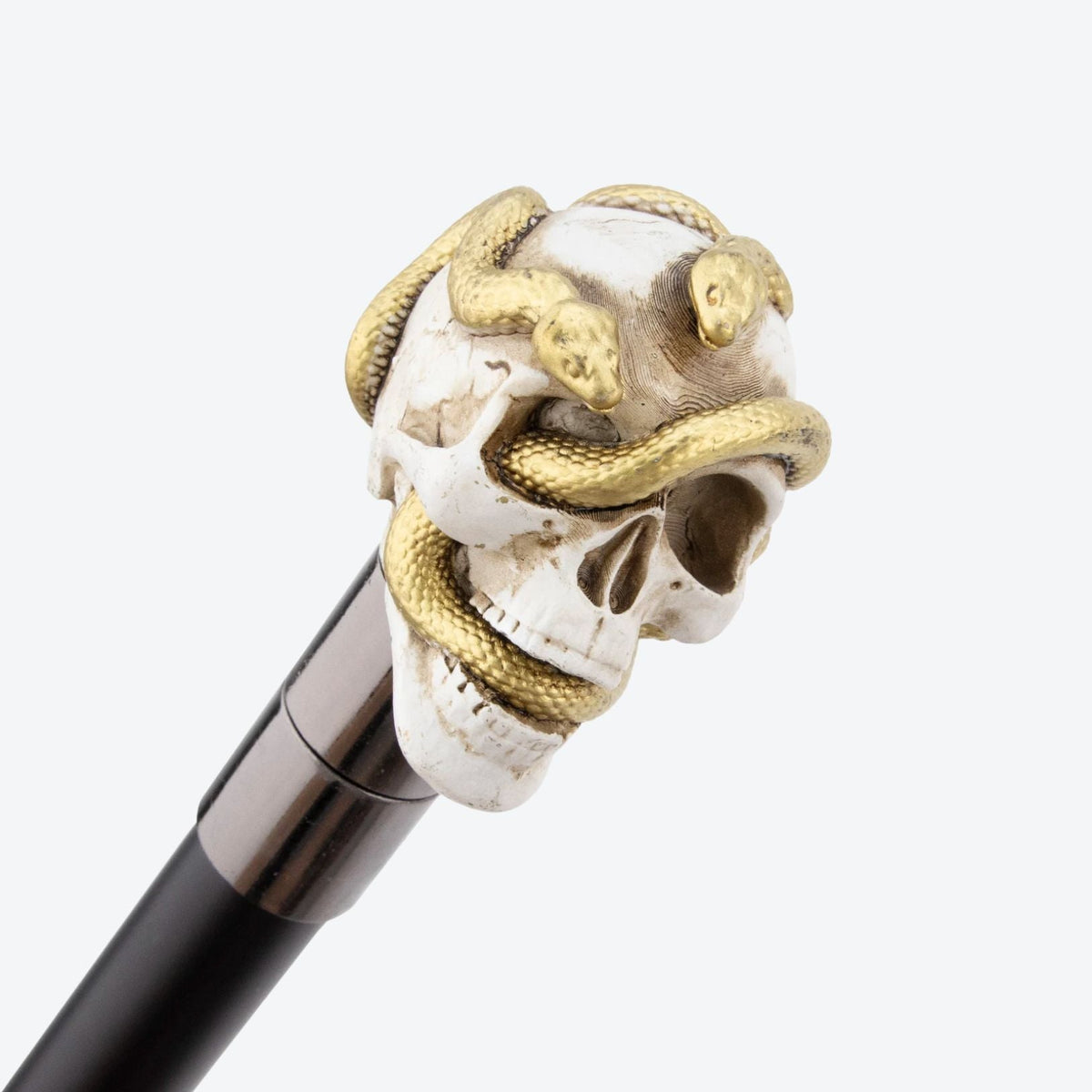 Bengala Metálica Caveira com Serpente Dourada - Bastoni