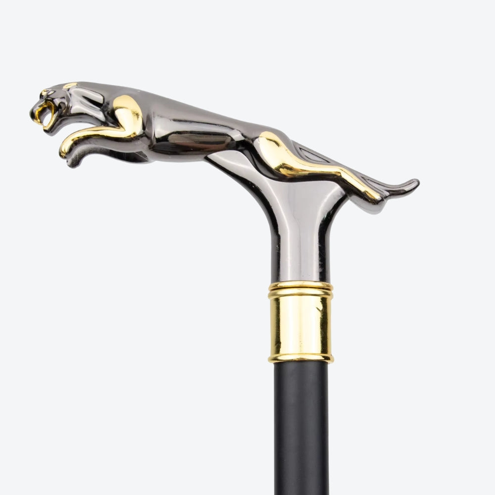 Bengala Metálica Clássica Leopardo Prata/Dourado - Bastoni