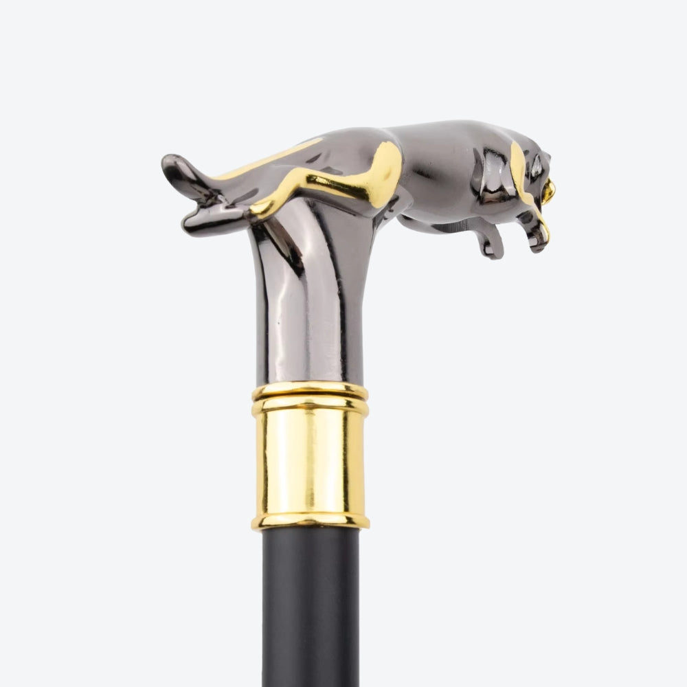 Bengala Metálica Clássica Leopardo Prata/Dourado - Bastoni