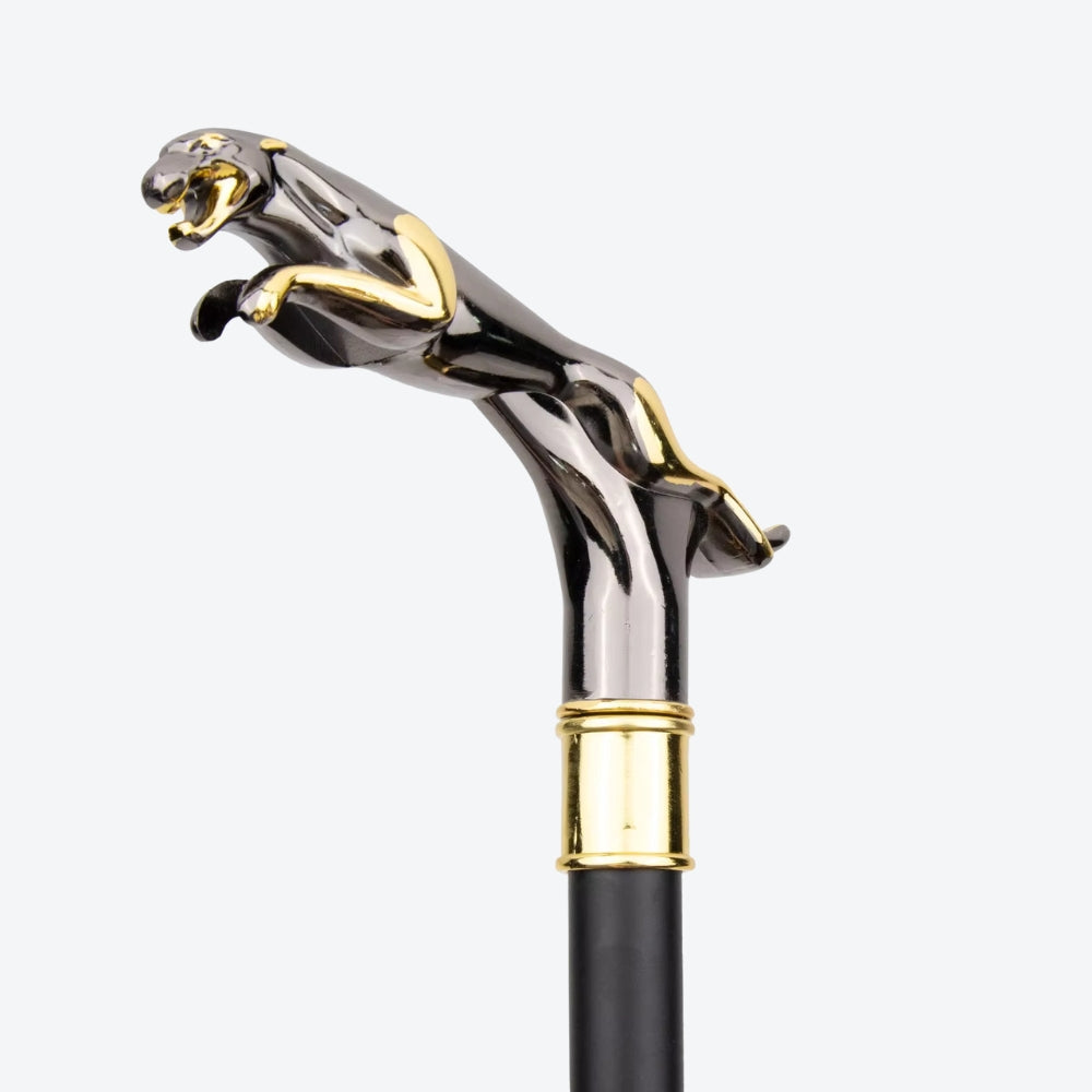 Bengala Metálica Clássica Leopardo Prata/Dourado - Bastoni