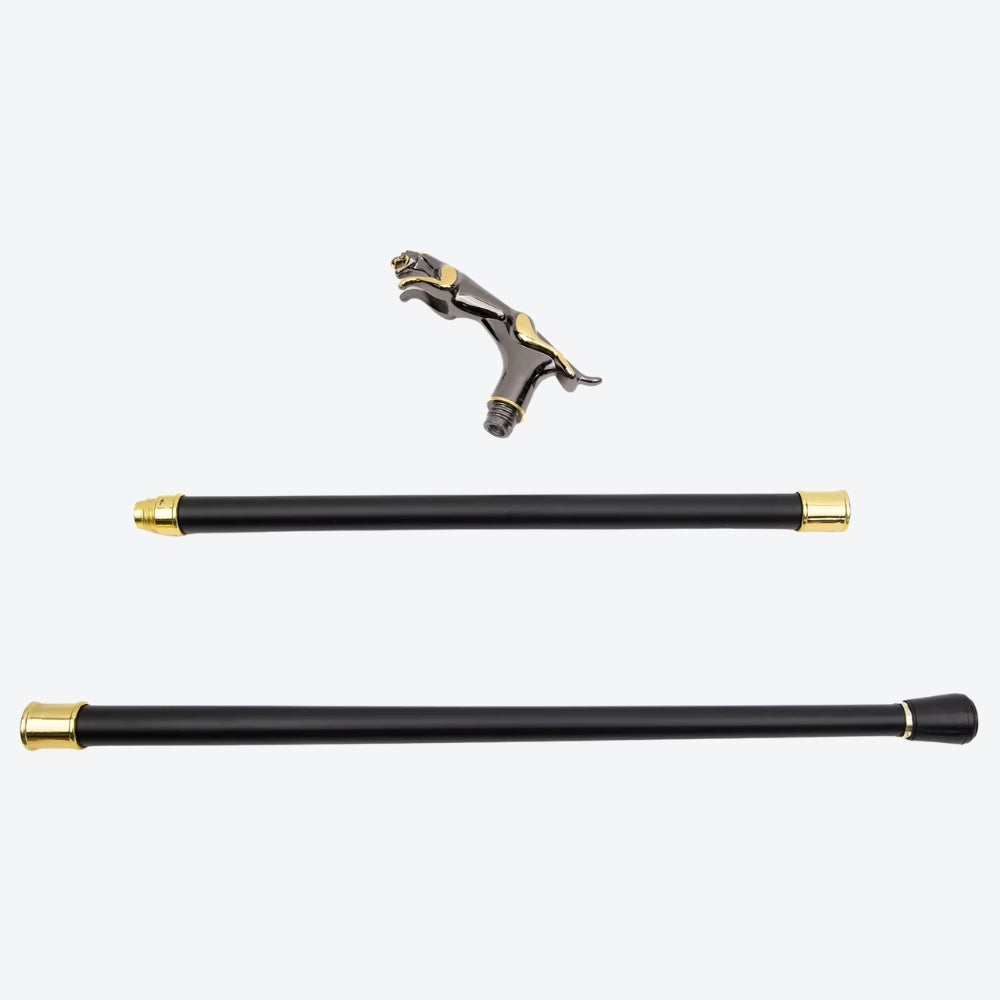 Bengala Metálica Clássica Leopardo Prata/Dourado - Bastoni