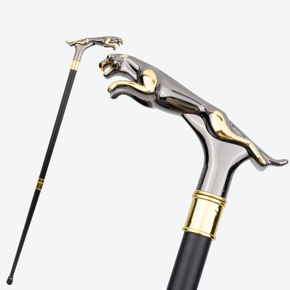 Bengala Metálica Clássica Leopardo Prata/Dourado - Bastoni