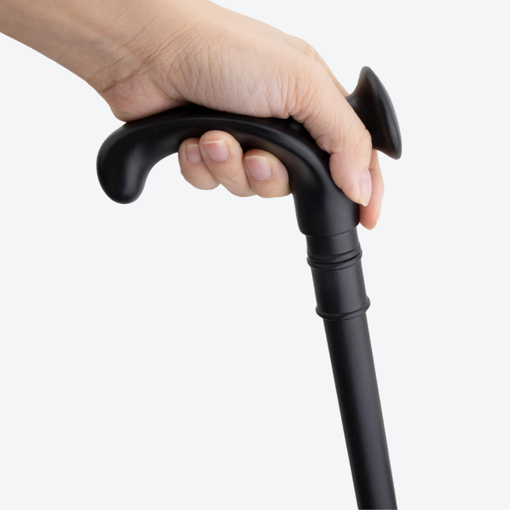 Bengala Metálica Curvada Espiral Preta - Bastoni