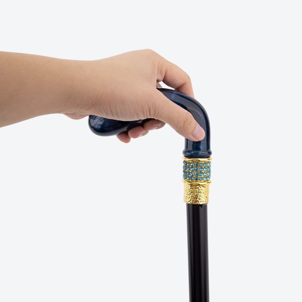 Bengala Metálica Elegante Azul Royal - Bastoni