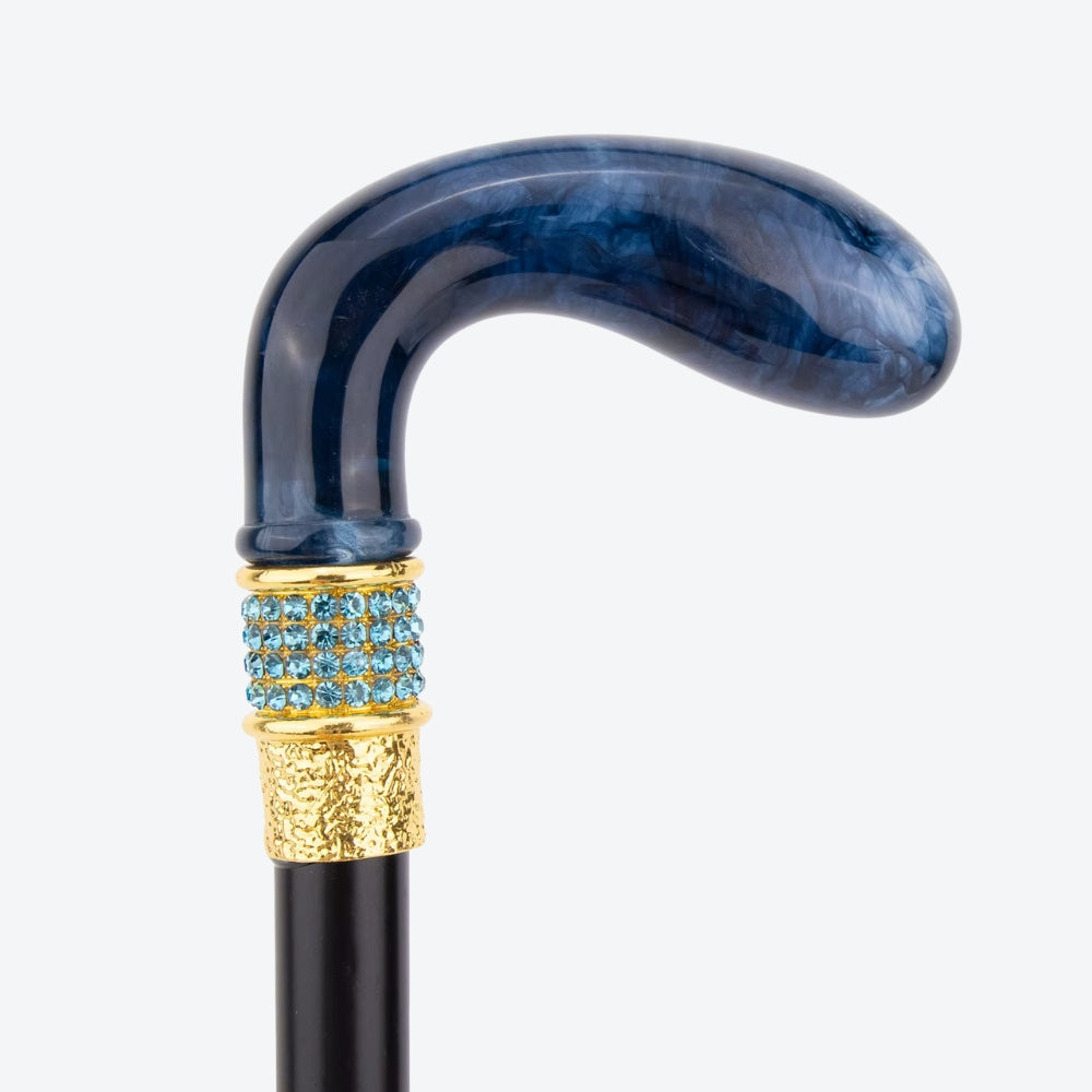 Bengala Metálica Elegante Azul Royal - Bastoni