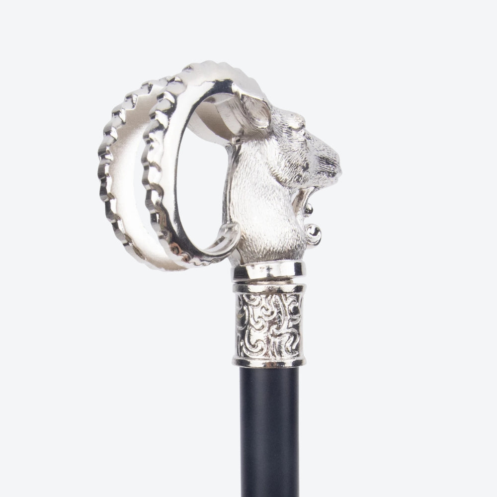 Bengala Metálica Elegante Cabra Serrana Prata - Bastoni