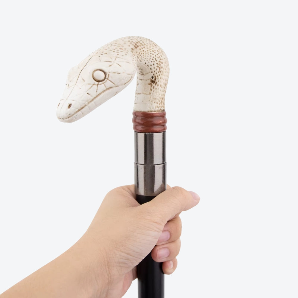 Bengala Metálica Elegante Píton Branca - Bastoni