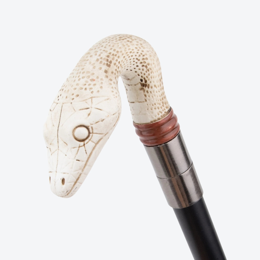 Bengala Metálica Elegante Píton Branca - Bastoni