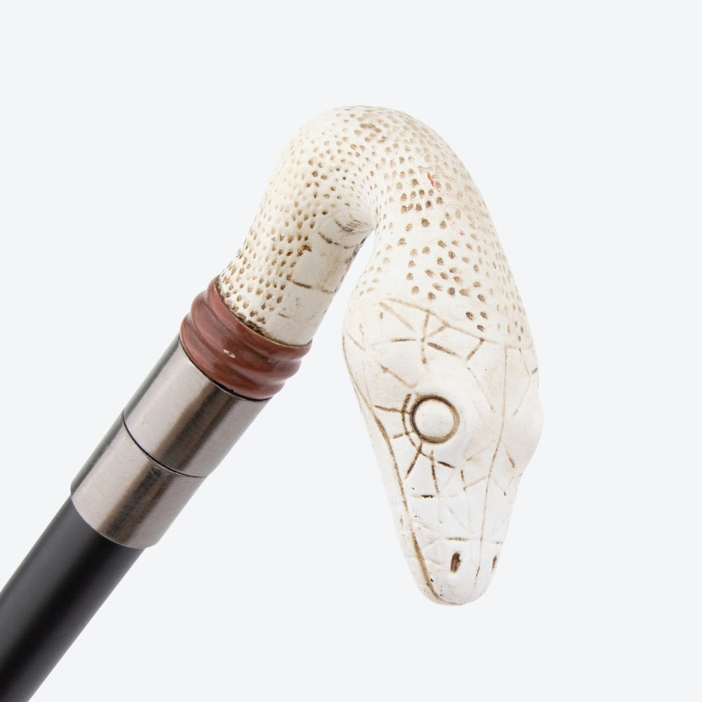 Bengala Metálica Elegante Píton Branca - Bastoni