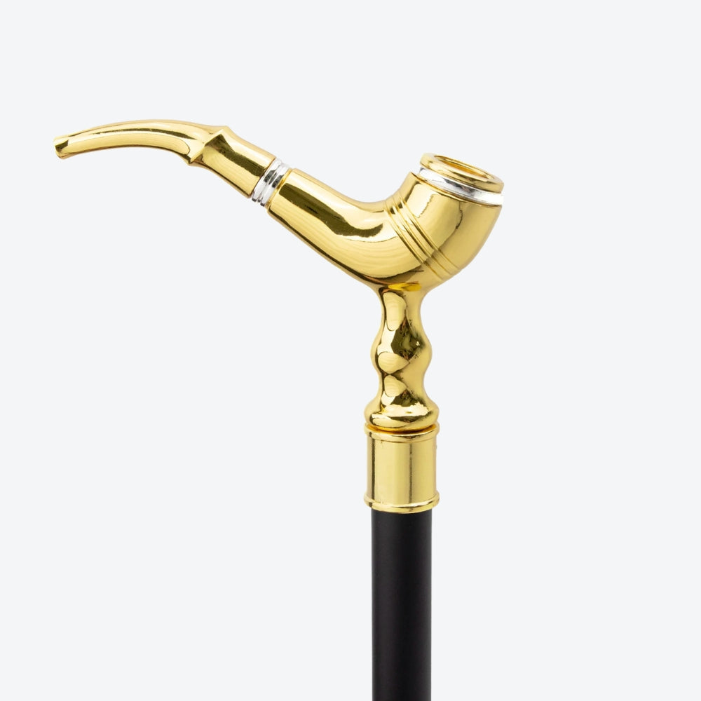 Bengala Metálica Estilo Cachimbo Dourado - Bastoni