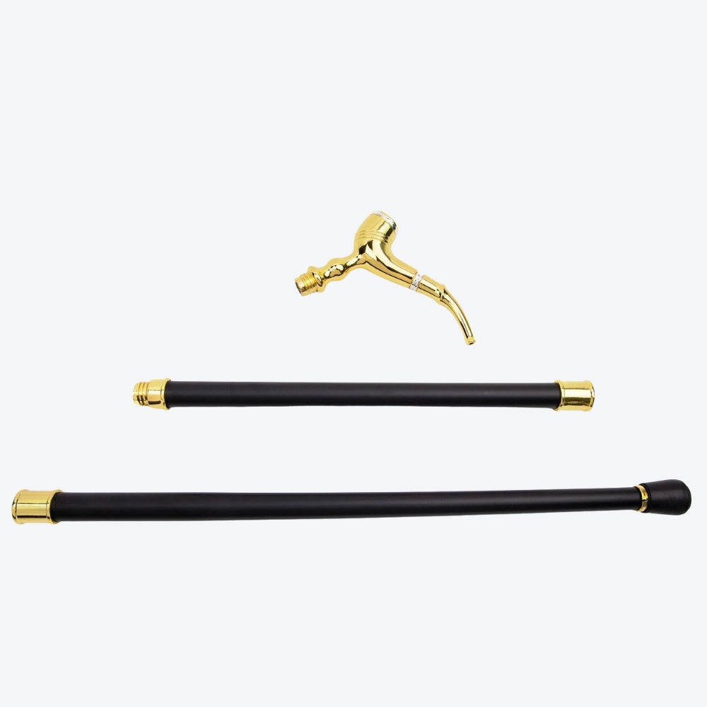 Bengala Metálica Estilo Cachimbo Dourado - Bastoni