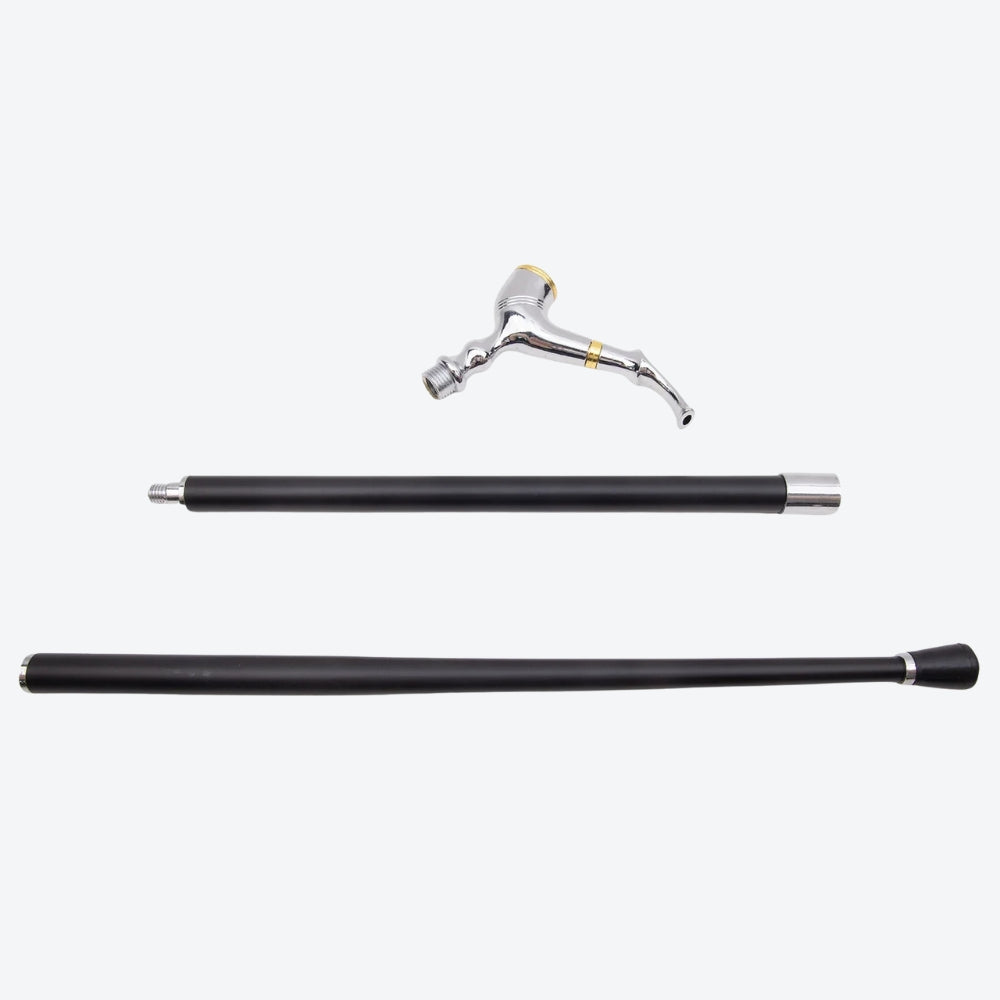 Bengala Metálica Estilo Cachimbo Prata - Bastoni