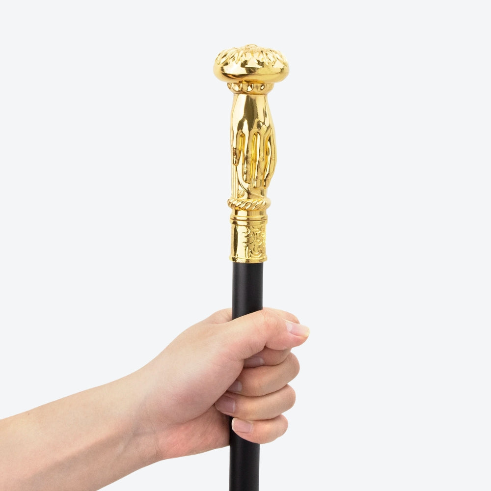 Golden Hand Hold Flower Luxury Fashion Stick for Party Cane Elegant Crosier Knob Walking Stick Performance Stage Cane 93cm - Bastoni