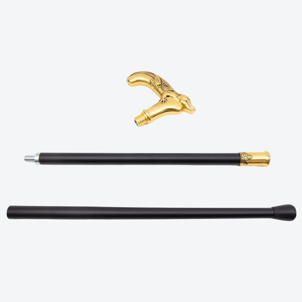 Bengala Metálica Rústica Crocodilo Dourado - Bastoni
