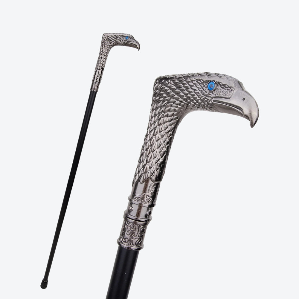 Bengala Metálica Rústica Gavião Prata - Bastoni