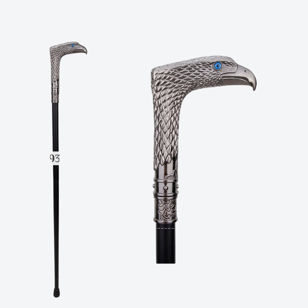 Bengala Metálica Rústica Gavião Prata - Bastoni