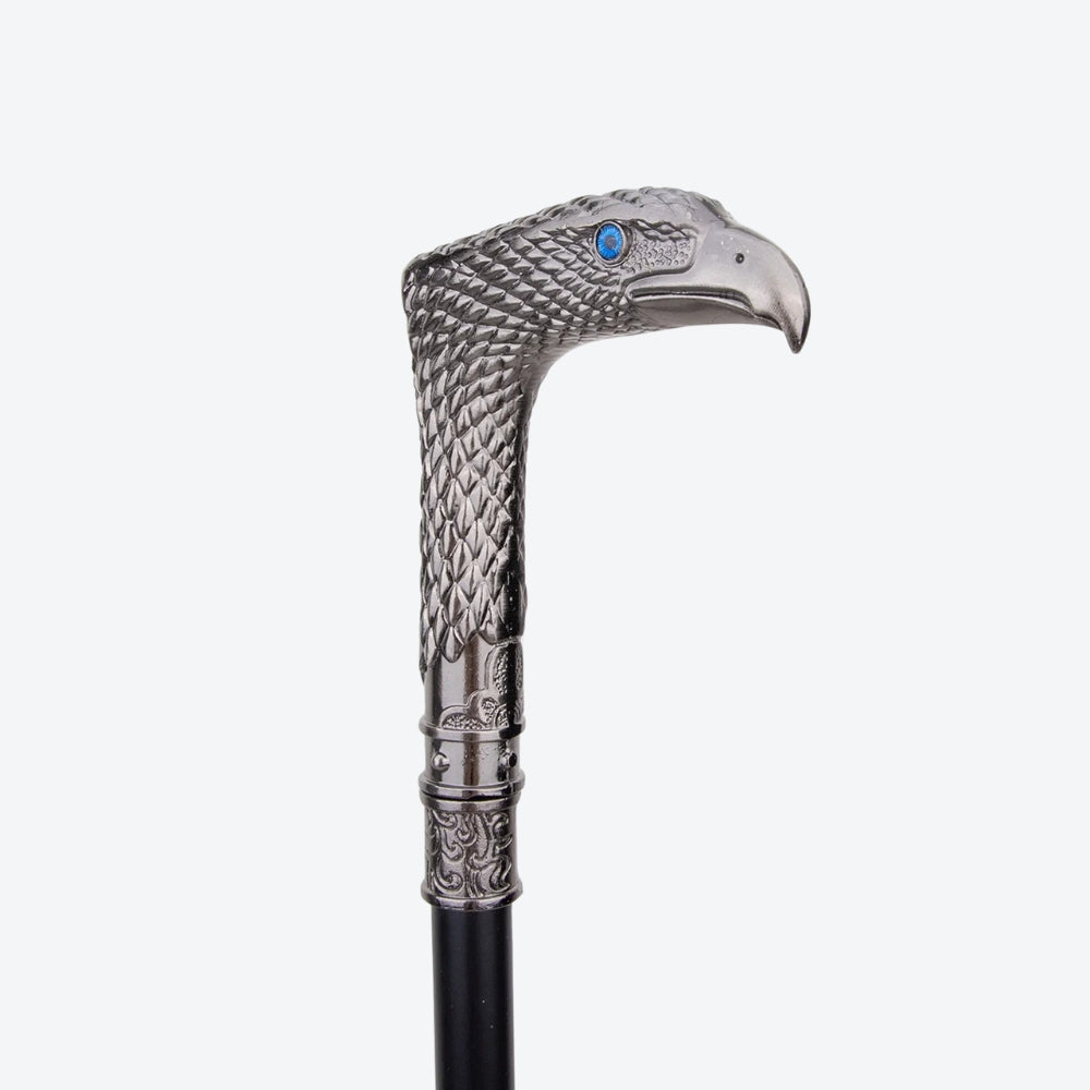 Bengala Metálica Rústica Gavião Prata - Bastoni