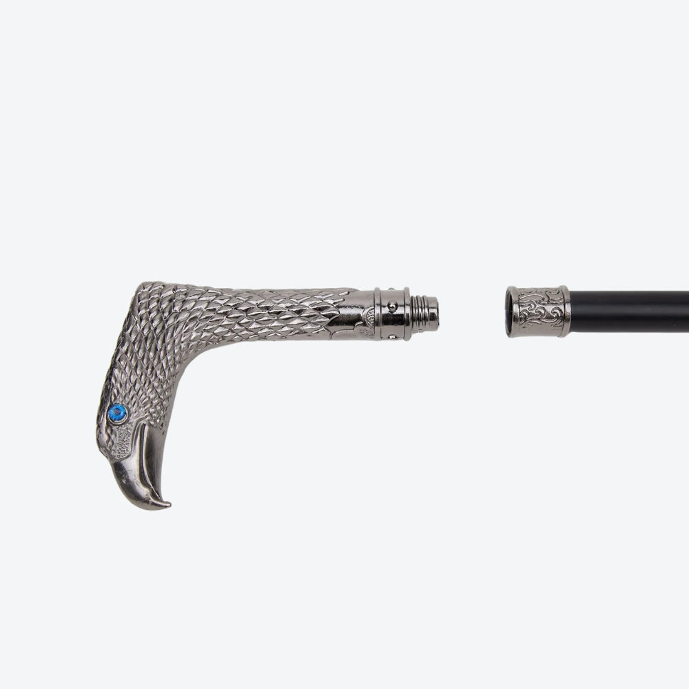 Bengala Metálica Rústica Gavião Prata - Bastoni