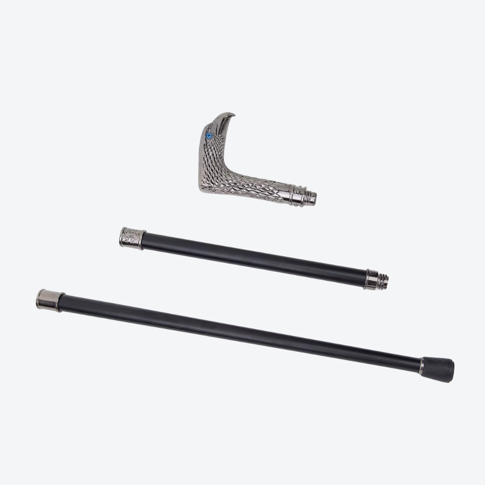 Bengala Metálica Rústica Gavião Prata - Bastoni