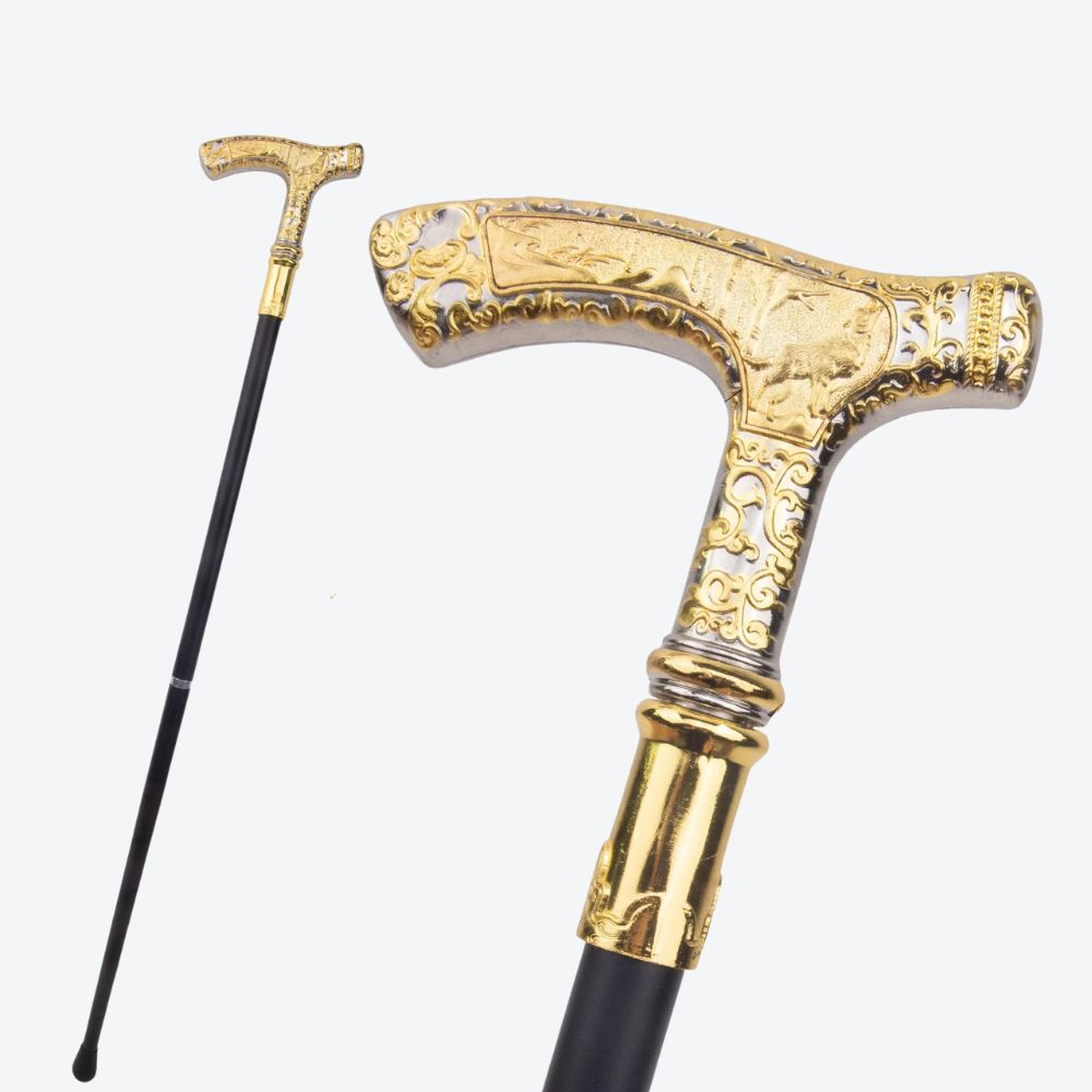 Bengala Metálica Lobo Dourado - Bastoni