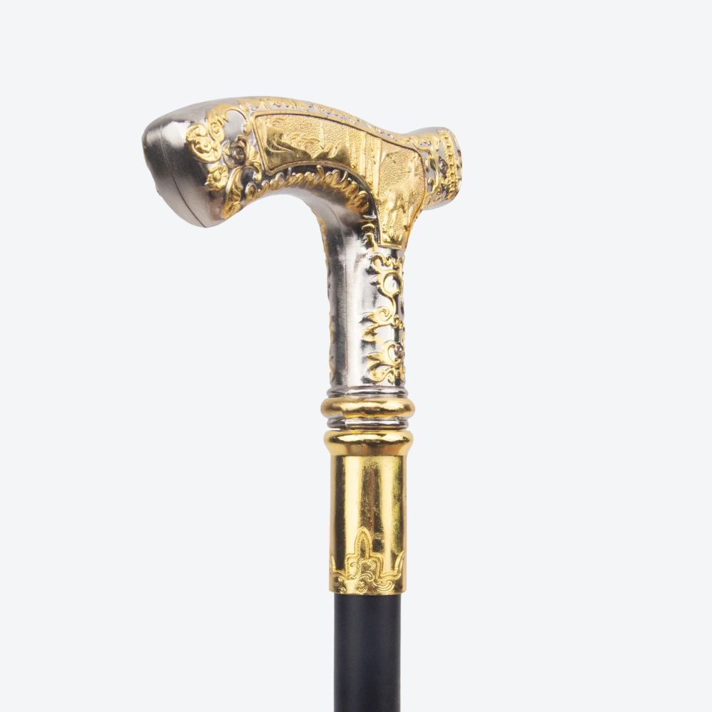 Bengala Metálica Lobo Dourado - Bastoni