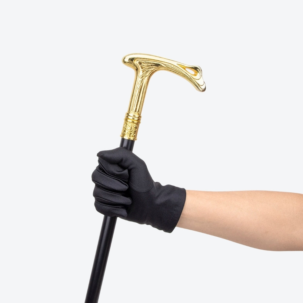 Bengala Vintage Magnata Esculpida Dourada/Preto - Bastoni