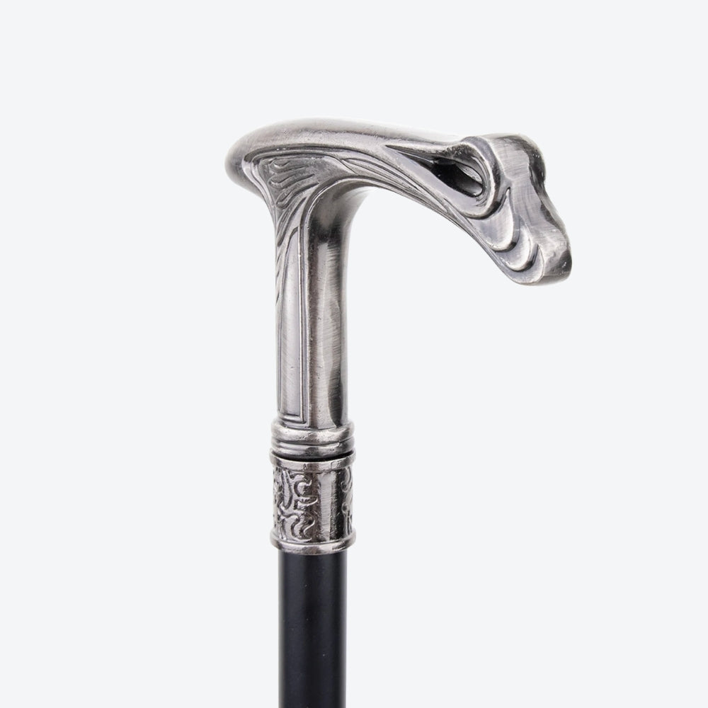 Bengala Vintage Magnata Esculpida Prata - Bastoni