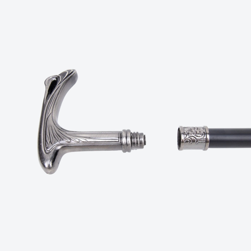 Bengala Vintage Magnata Esculpida Prata - Bastoni