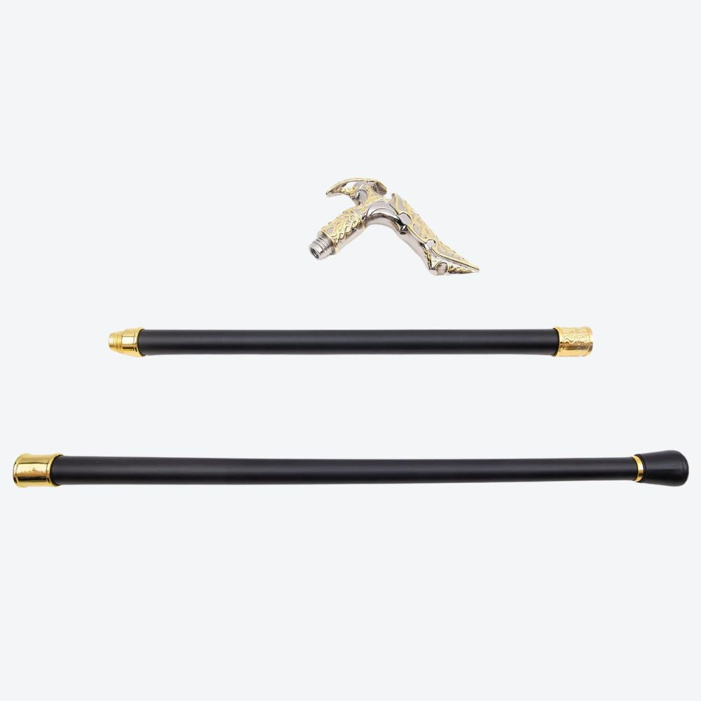 Bengala Vintage Nórdica em Alumínio Prata/Dourado - Bastoni