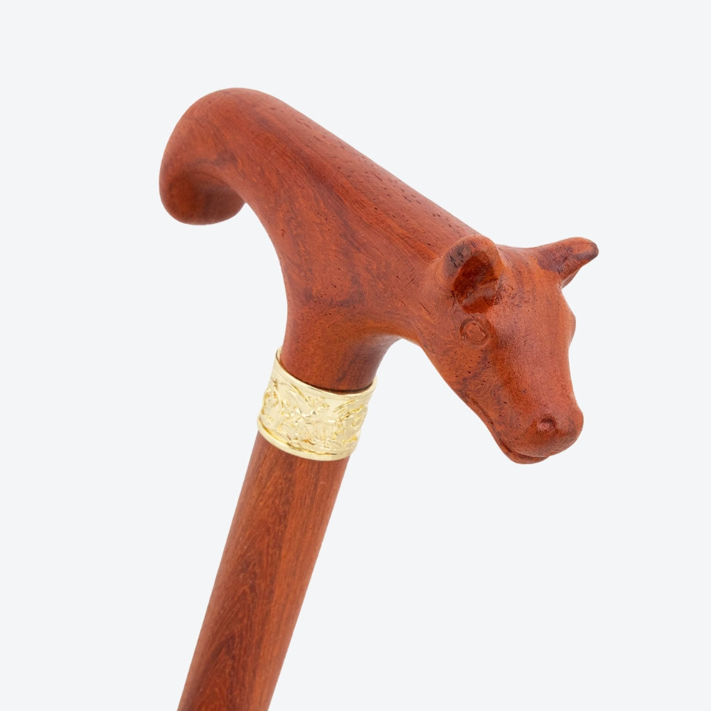 Bengala Vintage de Madeira Vermelha Urso Nobre - Bastoni