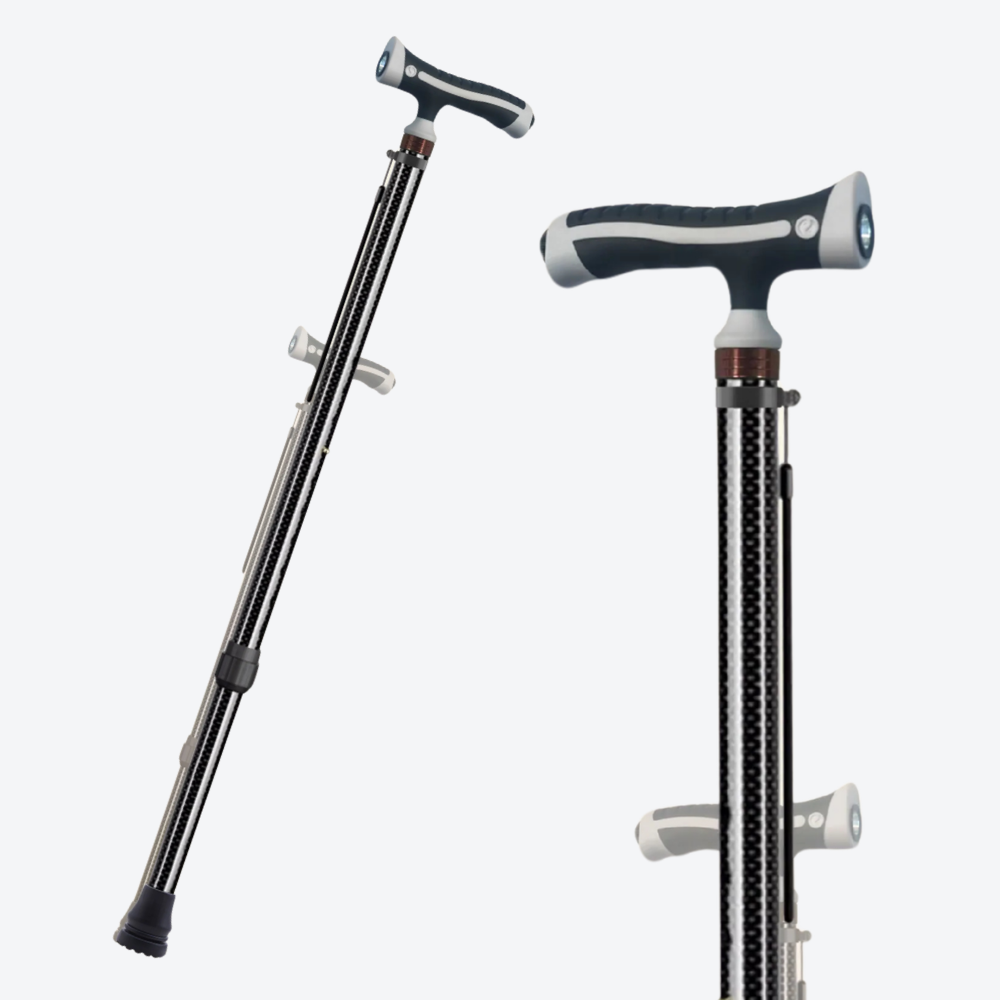 Bengala de Fibra de Carbono Ultraleve com Lanterna - Bastoni