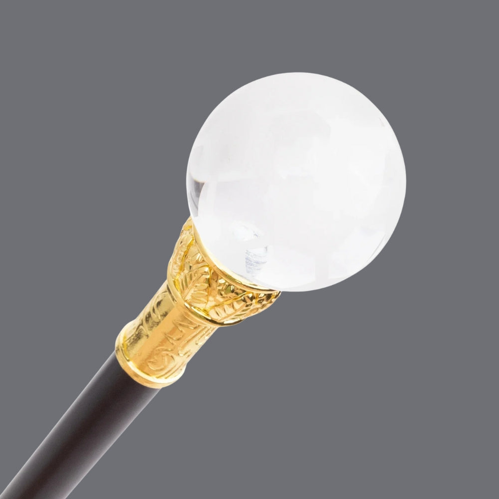 Bengala de Luxo Dourada Orbe Translúcido - Bastoni