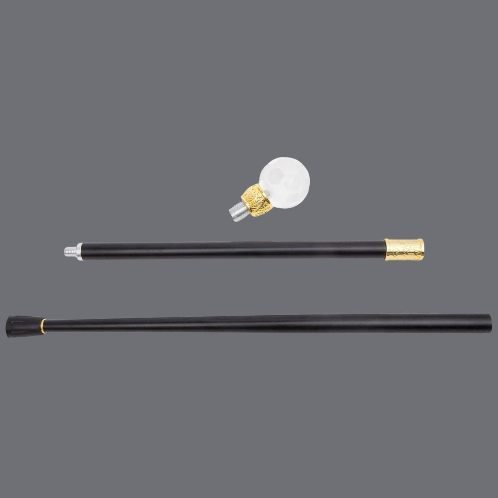 Bengala de Luxo Dourada Orbe Translúcido - Bastoni