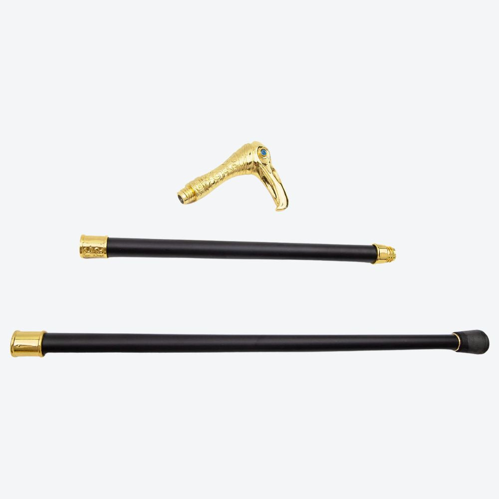 Bengala de Luxo Vintage Garça Nobre Dourada Bastoni