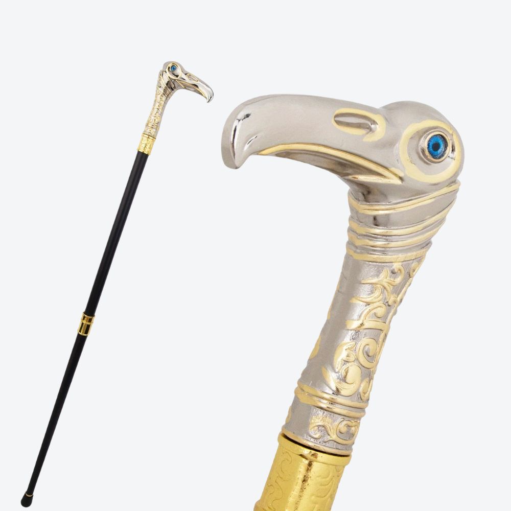 Bengala de Luxo Vintage Garça Nobre Prata/Dourado - Bastoni