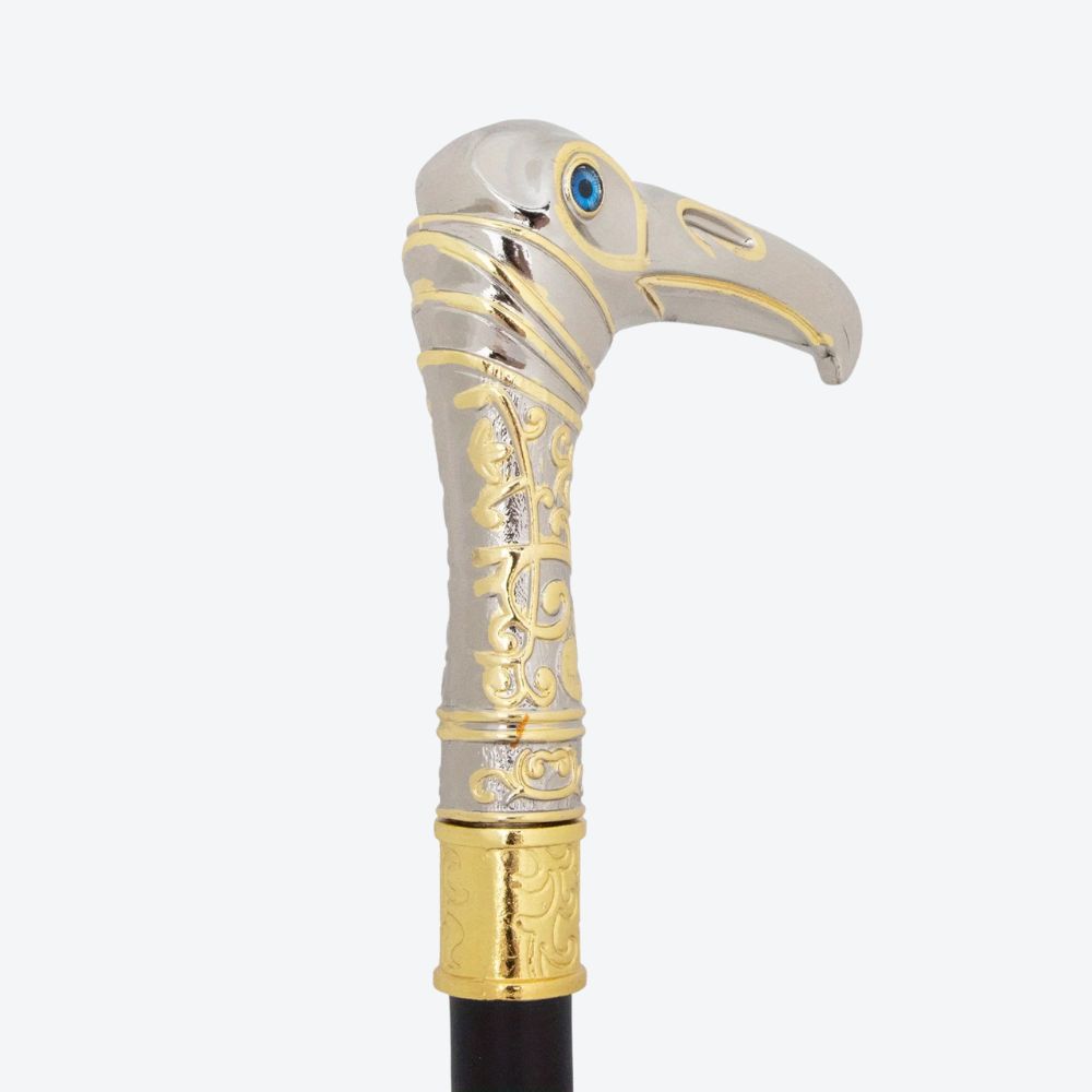 Bengala de Luxo Vintage Garça Nobre Prata/Dourado - Bastoni