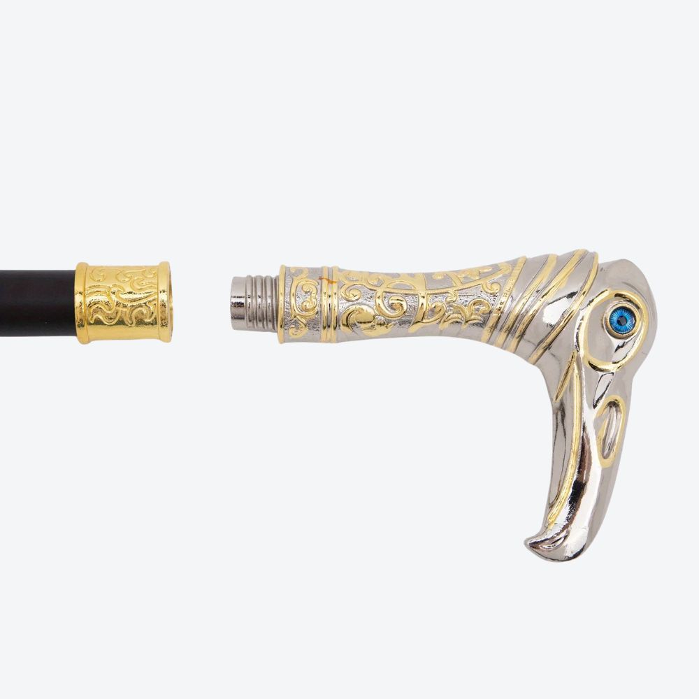 Bengala de Luxo Vintage Garça Nobre Prata/Dourado - Bastoni
