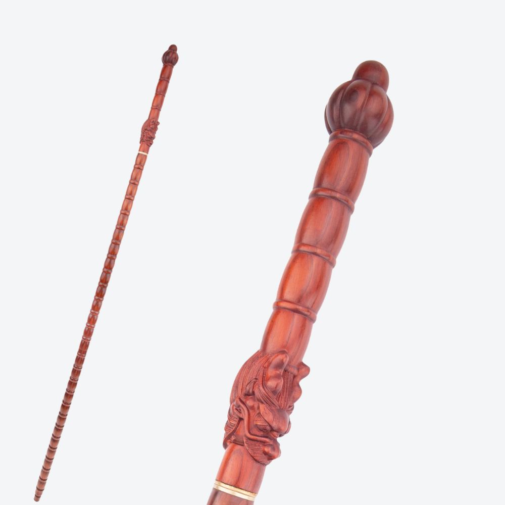 Bengala de Madeira Dragão Esculpido - Bastoni
