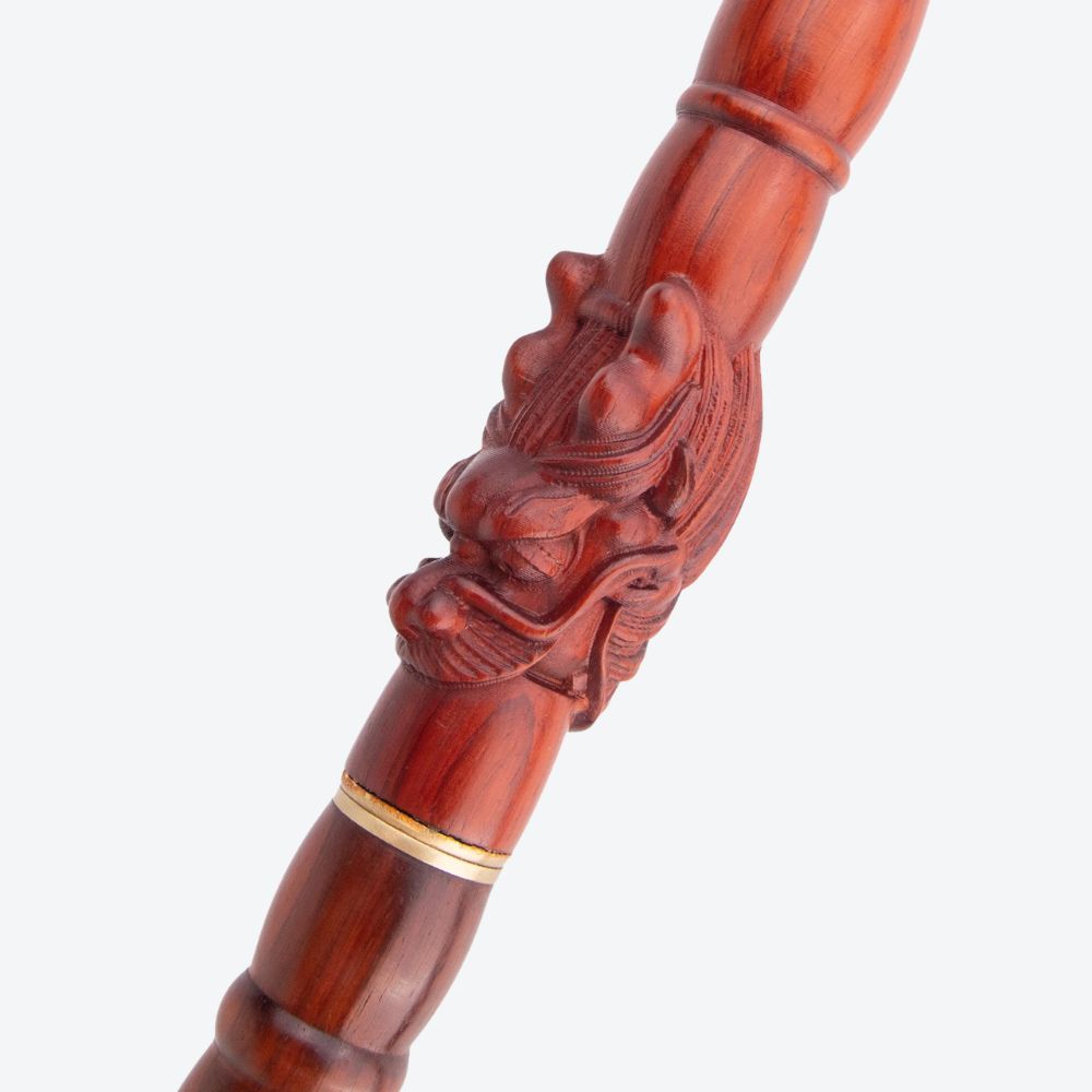 Bengala de Madeira Dragão Esculpido - Bastoni