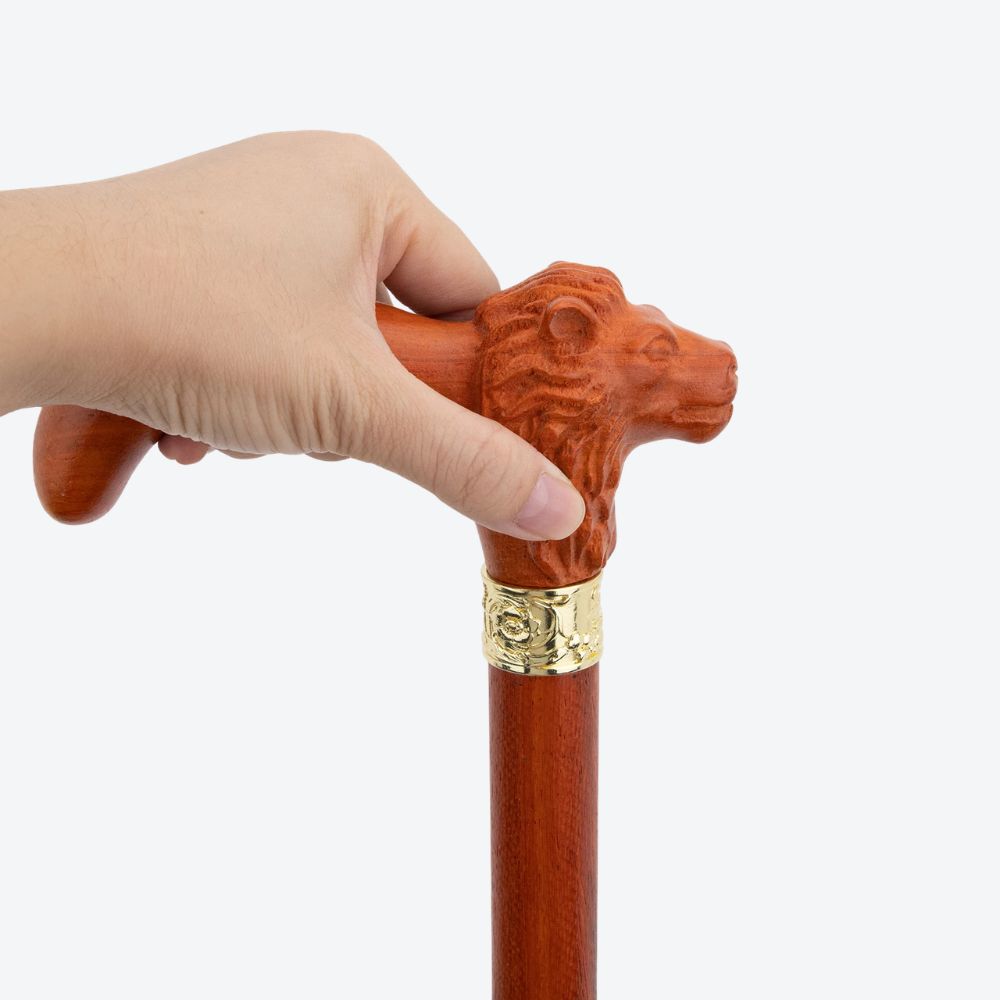 Bengala de Madeira Leão Majestoso - Bastoni