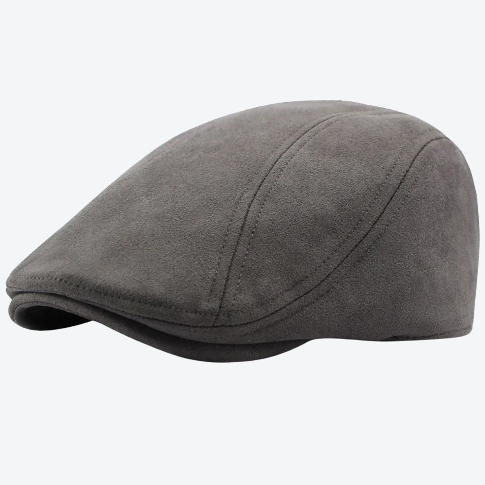 Boina Masculina de Camurça Cinza Escuro Bastoni